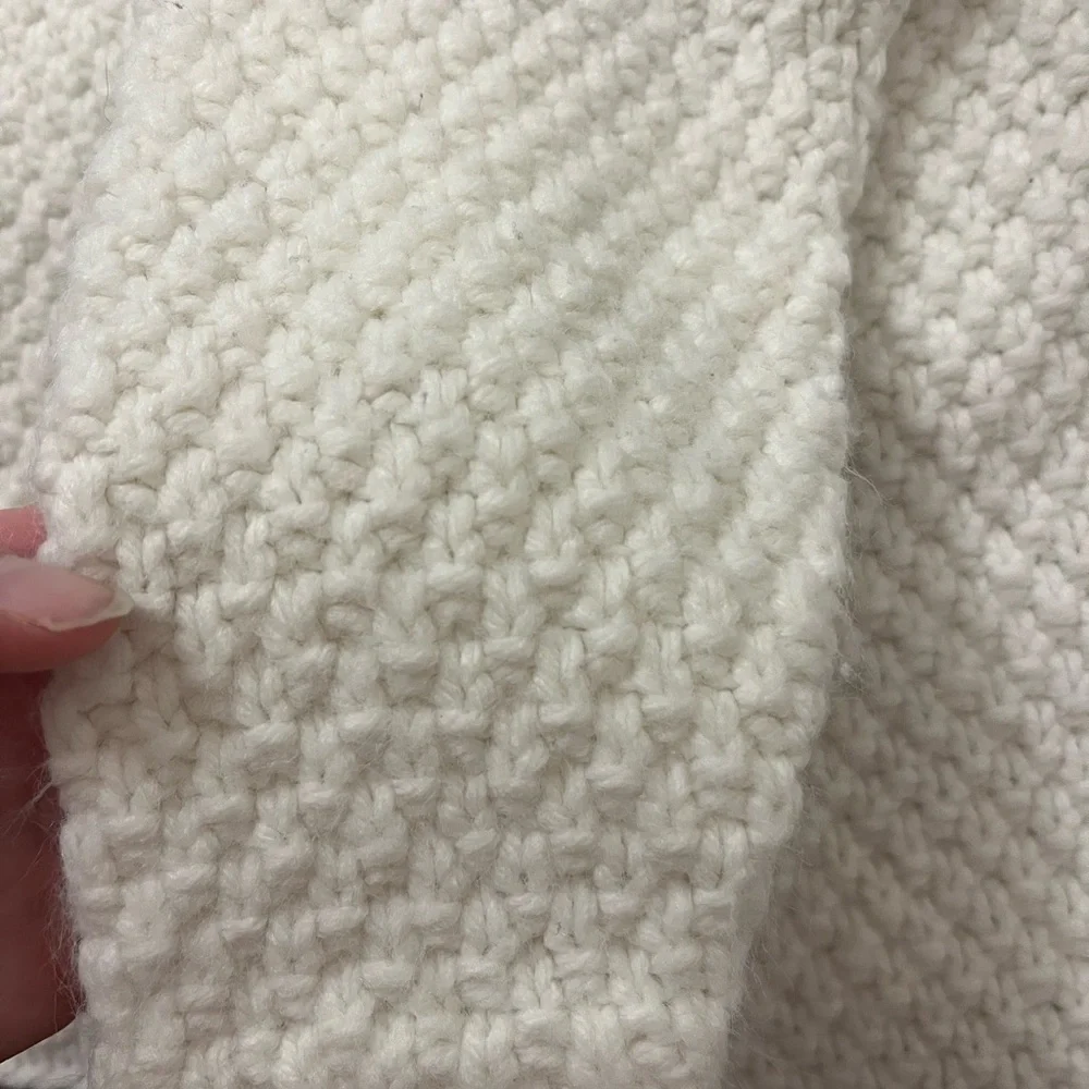 Cream Knit Button-Front Kids Cardigan